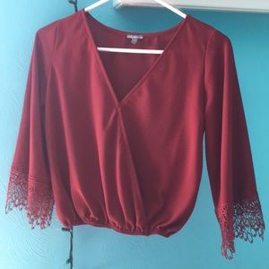 burgundy blouse